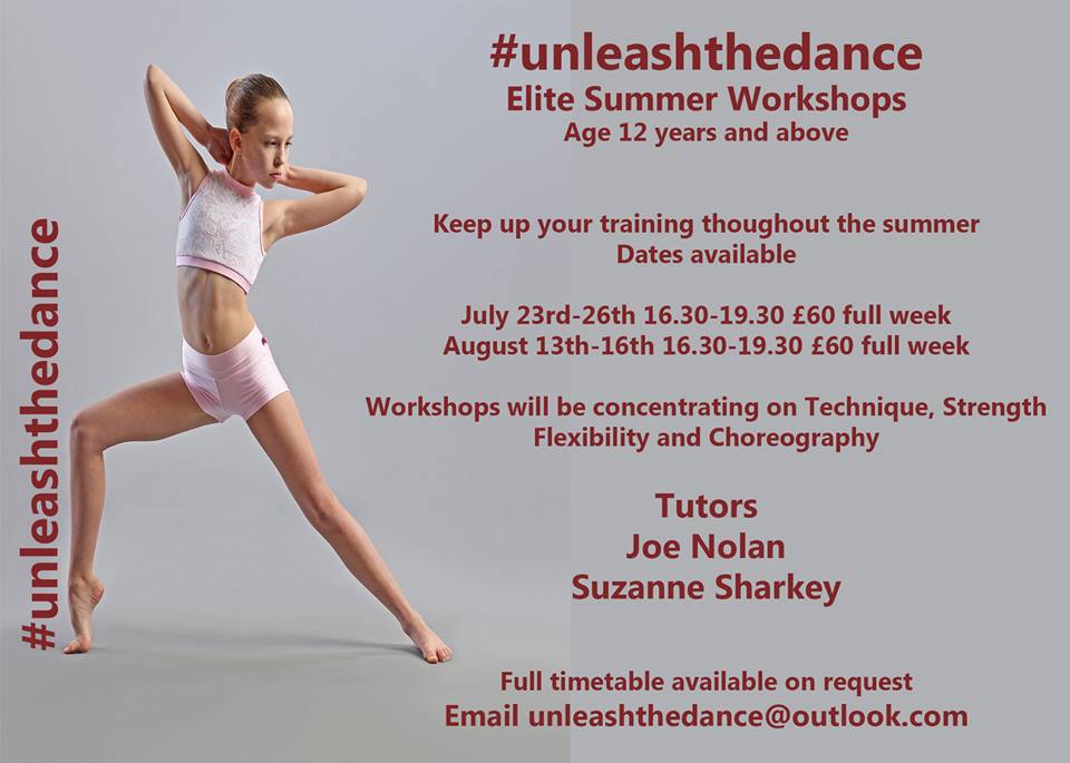 Summer workshops available so you can keep up your training throughout the holidays! Email academy@elliottclarke.co.uk to book your place!

 #summerschool #dance #Liverpool #technique #strength #choreography