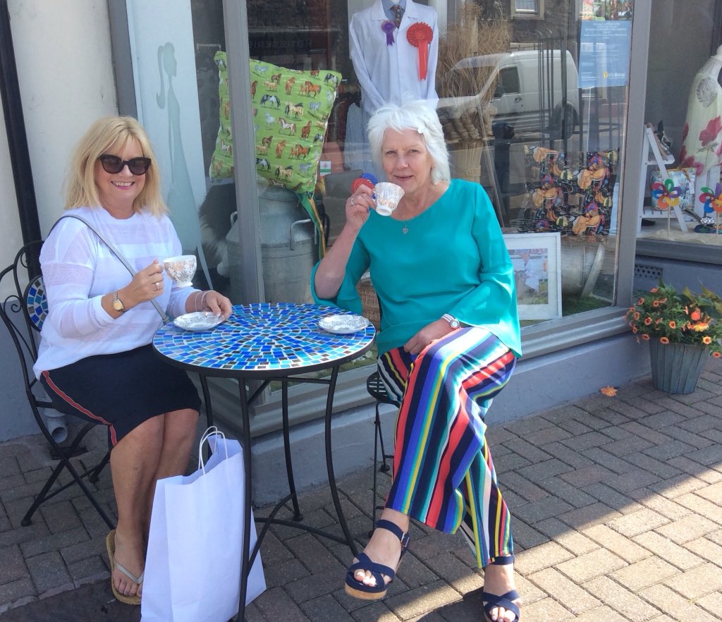 PethauOlyv's tweet photo. .@Discovercarms @Carmjournal Ladies enjoying an afternoon tea @PethauOlyv. Visit us at our shop in St Clears. We would love to see you #Coffee #tea #llansteffan #carmarthenshire #Pembrokeshire #ceredigion https://t.co/eppkvqEvoe