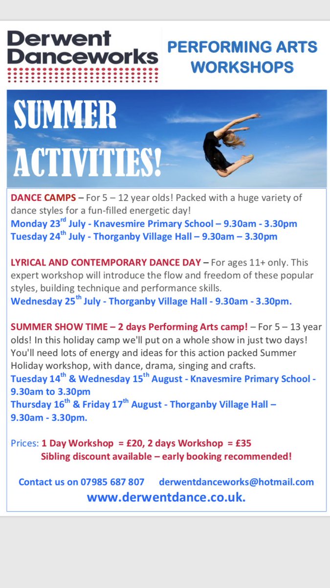 Summer time is nearly here! Have you booked your place in our activities yet?
