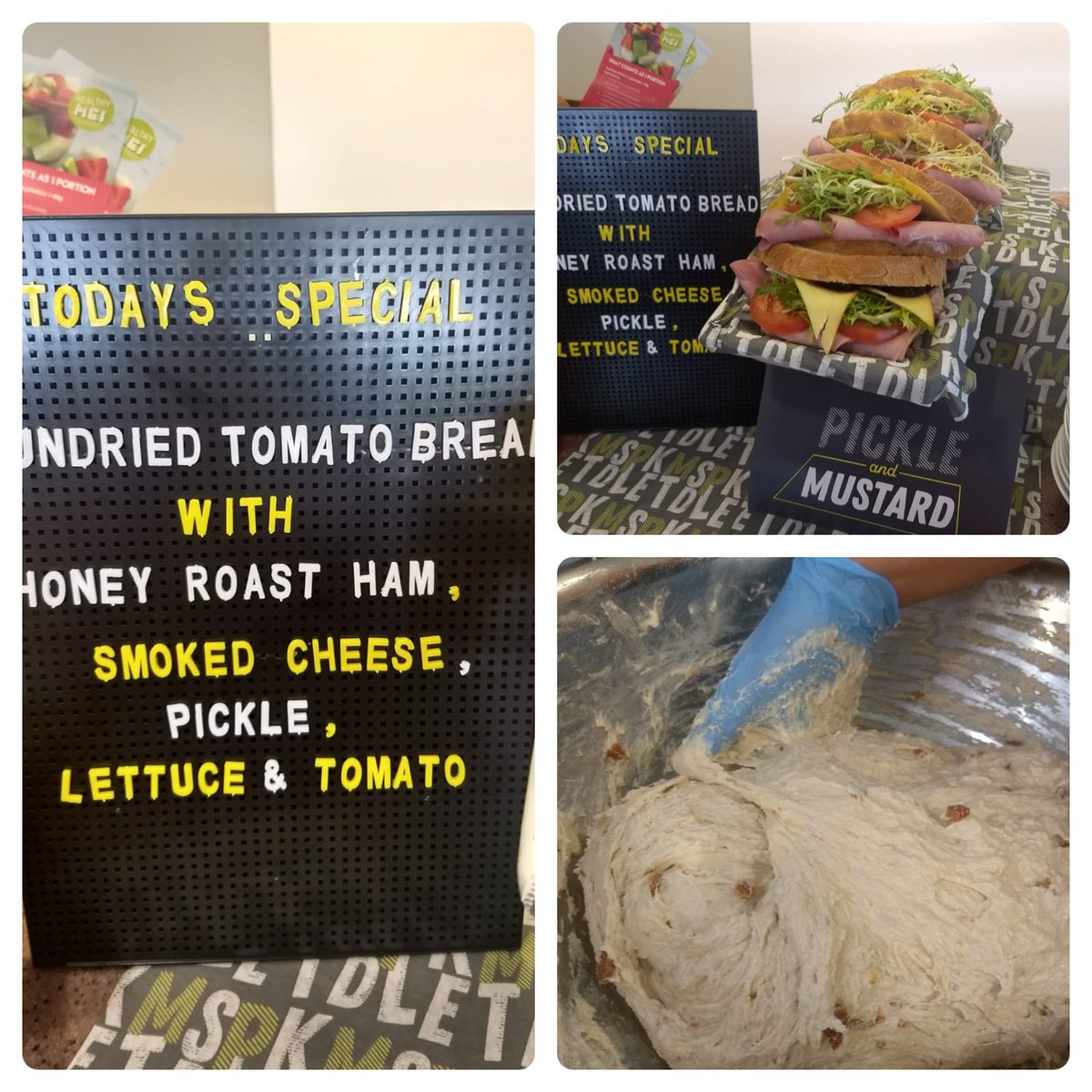 OStoreys's tweet photo. Oot Pickle & Mustard Sandwich Concept at Coherent! Freshly made bread by Lauren #funky #fresh #theysoldout #ham #sundriedtomatoes #teamcoherent @lynnywinny_lynn @smfcuk @lorenamcaulay9 @jotravers18 https://t.co/j8gvnXB26F
