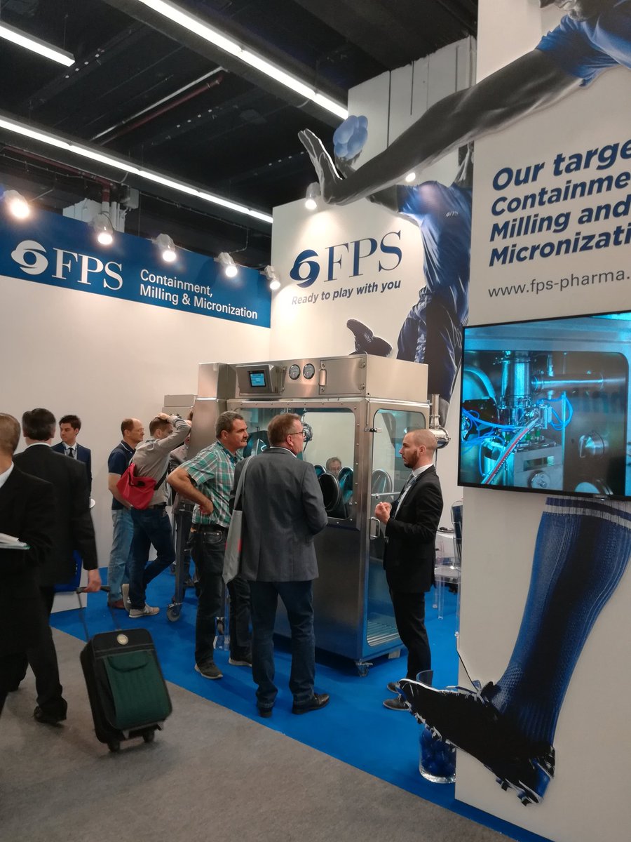 FPS_Pharma's tweet photo. @ACHEMAworldwide day three starts now! Today our lecture, about #OralSolidDosage from #handling into #HighContainment isolator, is scheduled at 14.40-15.00 at hall 1.1! #ACHEMA2018 #Pharmaceutical #chemicals #jetmill #pharma #micronization https://t.co/OvekvJW55d