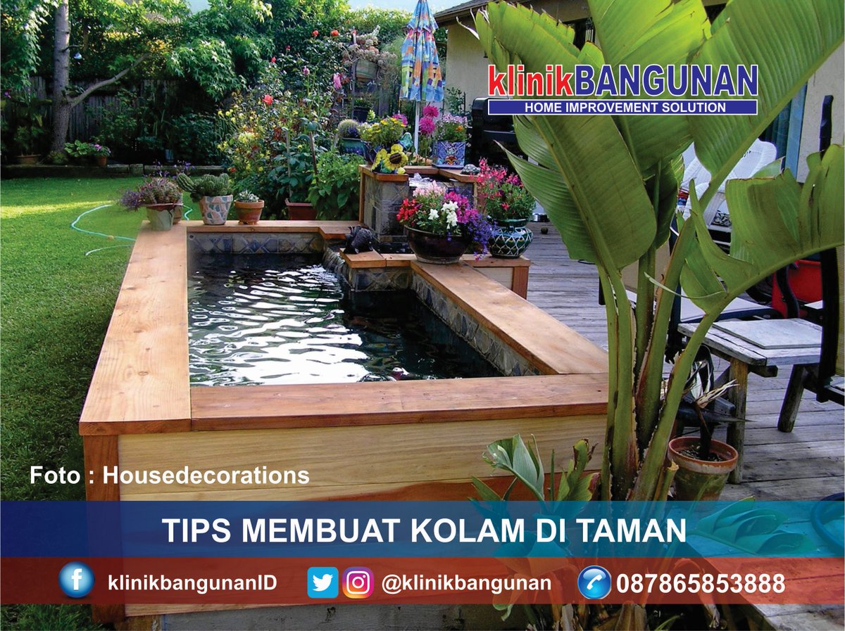 klinikbangunan's tweet photo. #kbTIPS Punya halaman tapi bingung mau dibuat apa ?
Ya, salah satu inspirasinya : Buat Kolam Ikan.
#KolamIkan #KolamKOI #FishPool #Watergardens #Kolam #Kontraktor #Aplikator #TukangBangunan #Renovasi #Rumah #Interior #Desain #Arsitek #Arsitektur #BahanBangunan #Quickcure https://t.co/KpYo6KO54Y