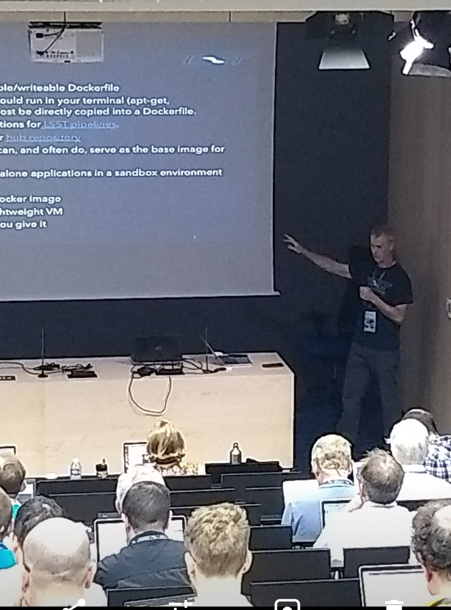 VRubinObs's tweet photo. @womullan Wil O'Mullane talks about deployment of the @LSST Software Stack to kick off Day 3 of #LSSTEurope. Tours of @ccin2p3 and LMA facilities this afternoon! @LSST_France https://t.co/H0vvADOQi8