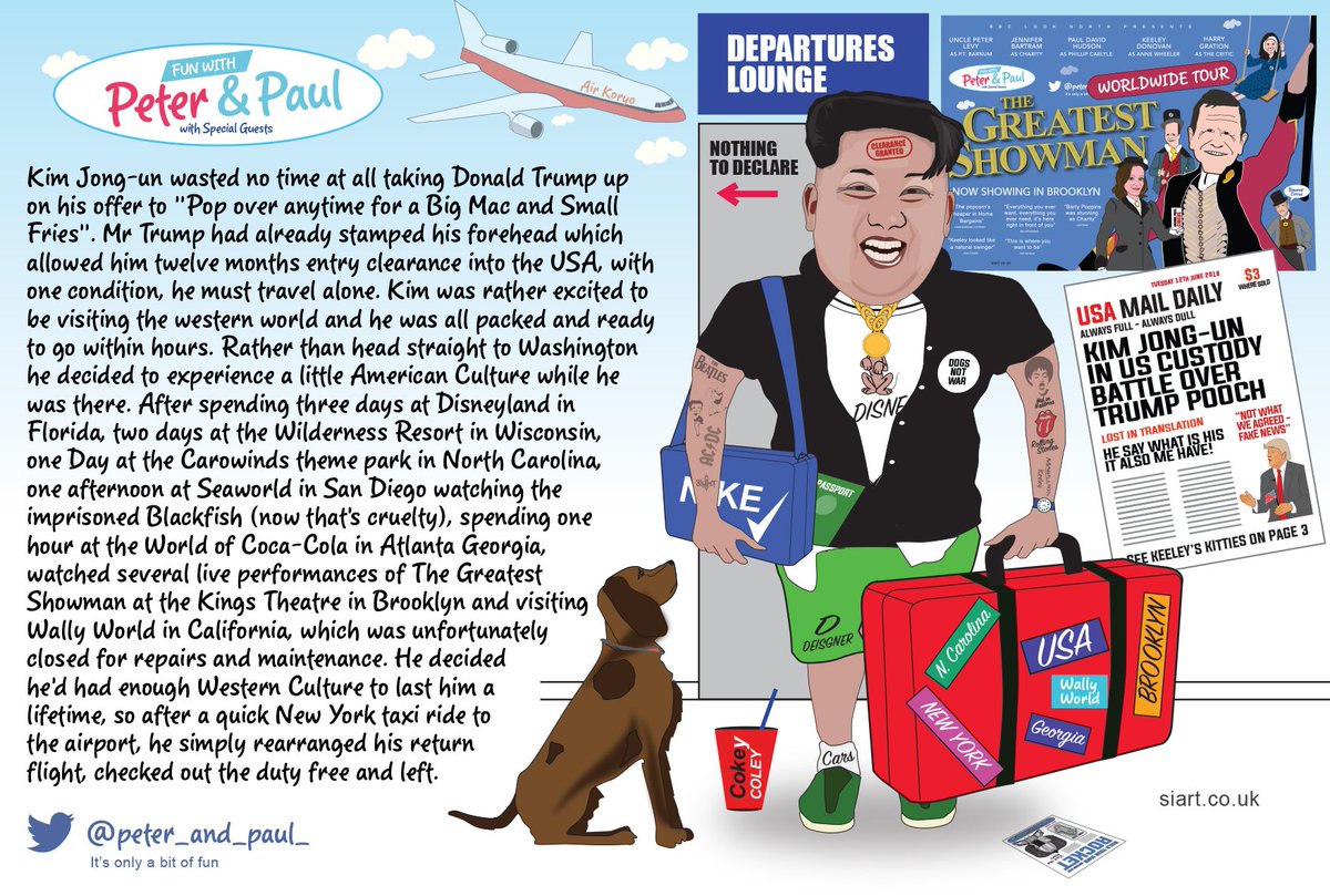 peter_and_paul_'s tweet photo. Experiencing a little American Culture #DonaldTrump #KimJongUn #KimTrumpSummit #walleyworld #themeparks #blackfish #NewYorkCity #NorthKorea #USA #UnitedStates #WorldPeace #DutyFree #traveltheworld @peter_and_paul_ #peace #NuclearSummit Have a great trip. https://t.co/lgDEBXfDuP