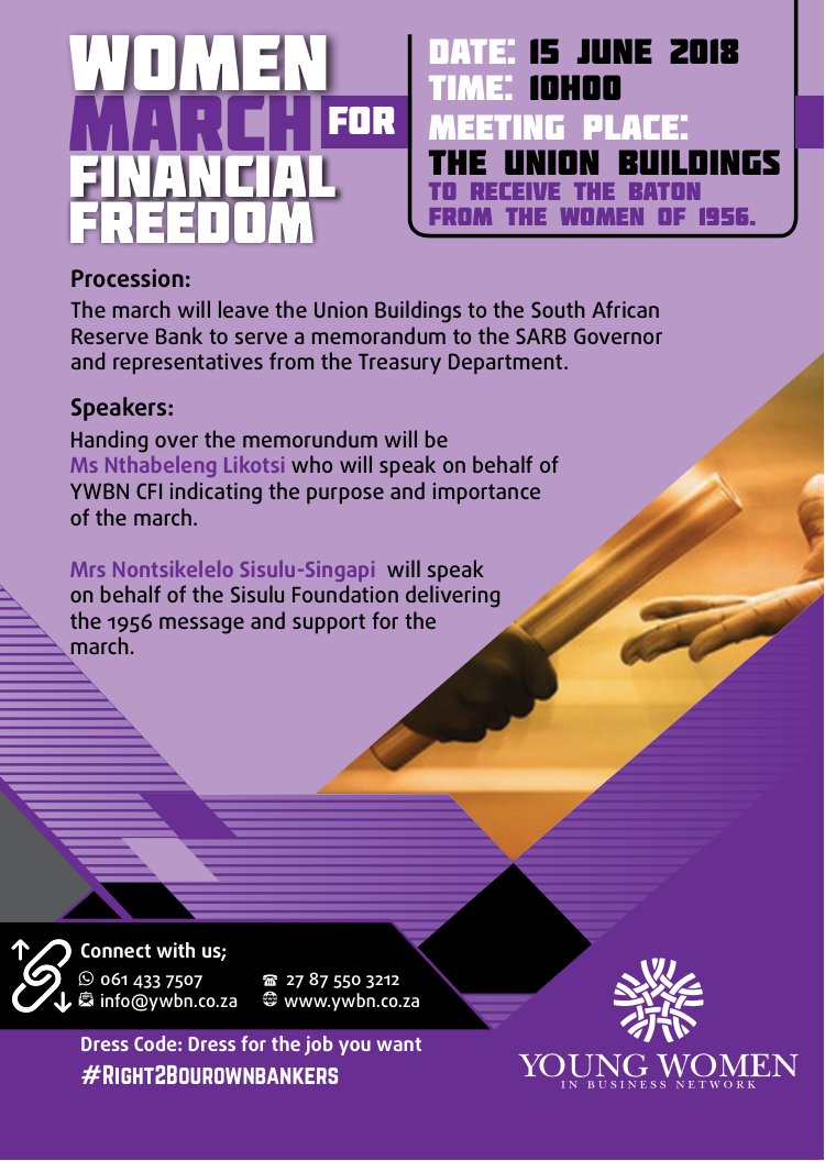 MissNthabeleng's tweet photo. WOMEN MARCH FOR ECONOMIC FREEDOM 
Can we please have 20 000 likes in honour of the 20 000+ Women of 1956, THANK YOU boMama.

Can we please have 30 000 retweets to support the young generation of Women marching to SARB for Economic Freedom?

#YWBNmutualBank 
#Right2bOurOwnBankers https://t.co/mtEgp6zigm
