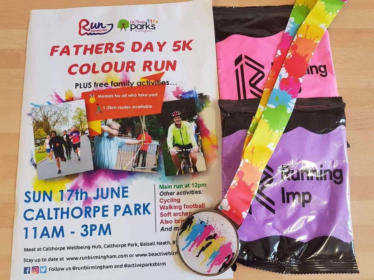 bigrunproject's tweet photo. Lets celebrate #FathersDay together!

medals are here ... the paint is here.... All we need now is you 😊 see you Sunday #activeparks #parklives #runningfamily #runbirmingham #Colourrun https://t.co/wYP1s6cF9N