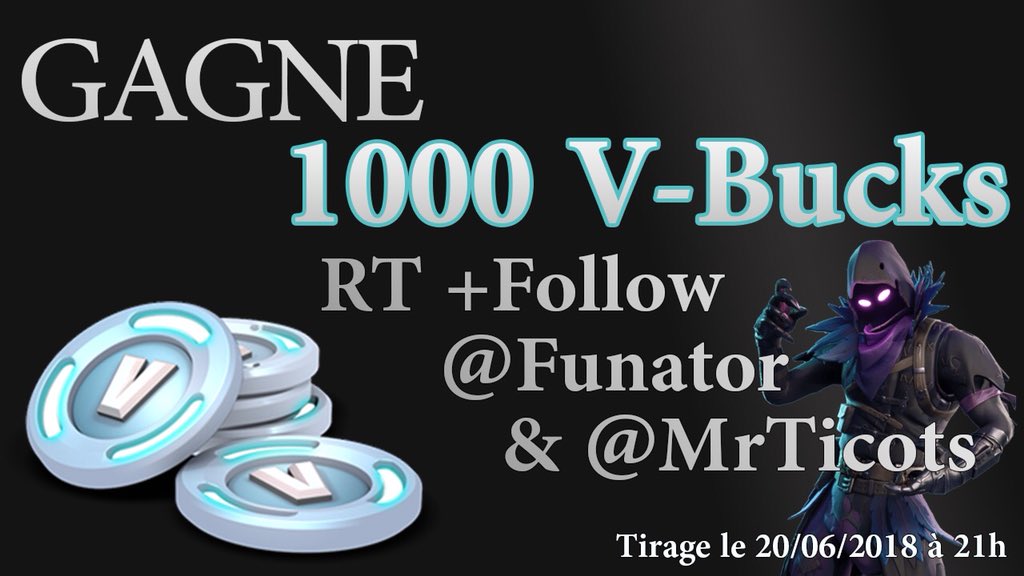 funator_'s tweet photo. 🔱 #CONCOURS 🔱

⛏ FORTNITE ⛏

➡️ GAGNE 1000 V-BUCKS ! 🔥

✅ #RT ce tweet !
✅ Follow @FuNaToR_ &amp; @MrTicots !

🎙TAS : 20/06 à 21h 💰 https://t.co/Lem5oFjuhO