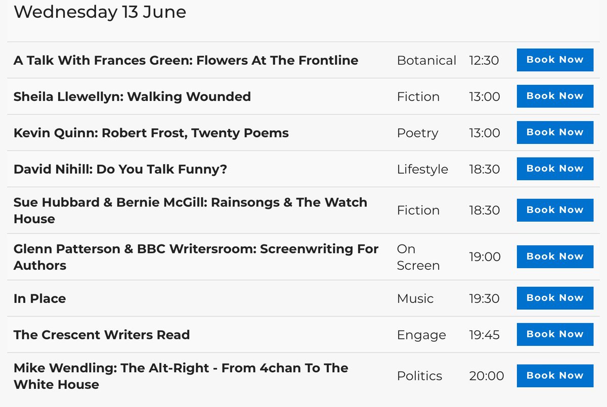 ACNIWriting's tweet photo. TODAY @BelfastBookFest: @ArtsCouncilNI Check out the TropicalRavine at 12.30!; @Backmuir interviews novelist Sheila Llewellyn (@thelinenhall 1pm); poet Kevin Quinn on Robert Frost @CrescentArts; @FunnyBizzSF; @Sue_writer @berniemcgill; @Heresmehere on screenwriting; @mwendling https://t.co/nVlYAbJWwQ