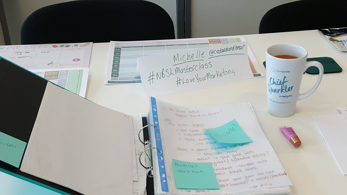 MRose_Marketing's tweet photo. I'm being Chief Sparkler for the day!Knicked your mug @NicolaJSparkles!! All ready for our #NBSLMasterclass https://t.co/VYkdZ92LiC