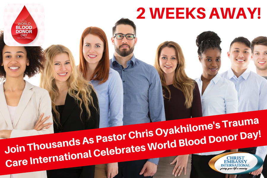 LoveWorldEvents's tweet photo. Daily, thousands of people around the world depend on receiving donated blood and blood products to stay alive.
Be a savior - donate blood on June 30th!
#TCIFBloodDonor #ShareLifeGiveBlood #WorldBloodDonorDay #GiveBlood #BloodConnects #LoveWorldEvents #PastorChrisOyakhilome https://t.co/tcN9djVRt4