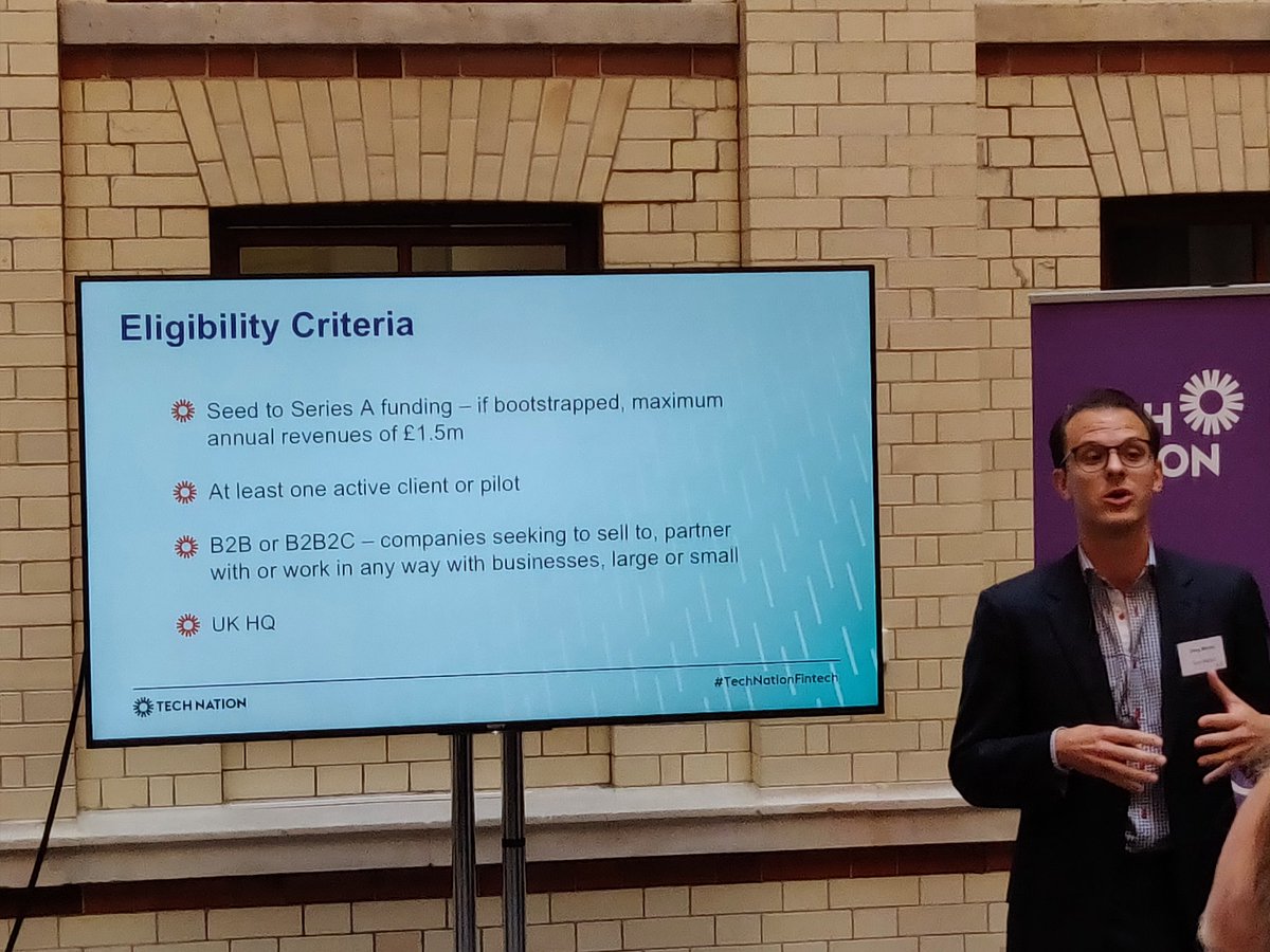 BenBrabyn's tweet image. Greg Michel announces the eligibility criteria for the @TechNation #technationfintech programme #fintech - apply by 17 July!