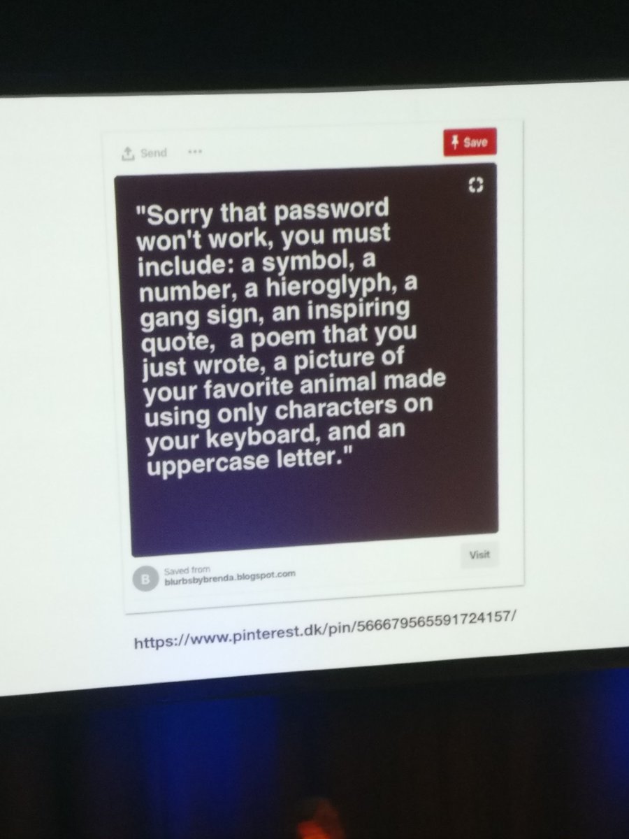 pserranne's tweet photo. Password policies #ndc2018 https://t.co/Hr2OuuNJE1