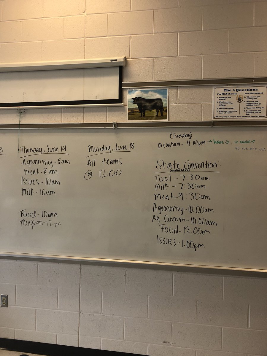 If you are participating in a CDE at State Convention, these are the remaining practice times and the completions schedule! 💙💛