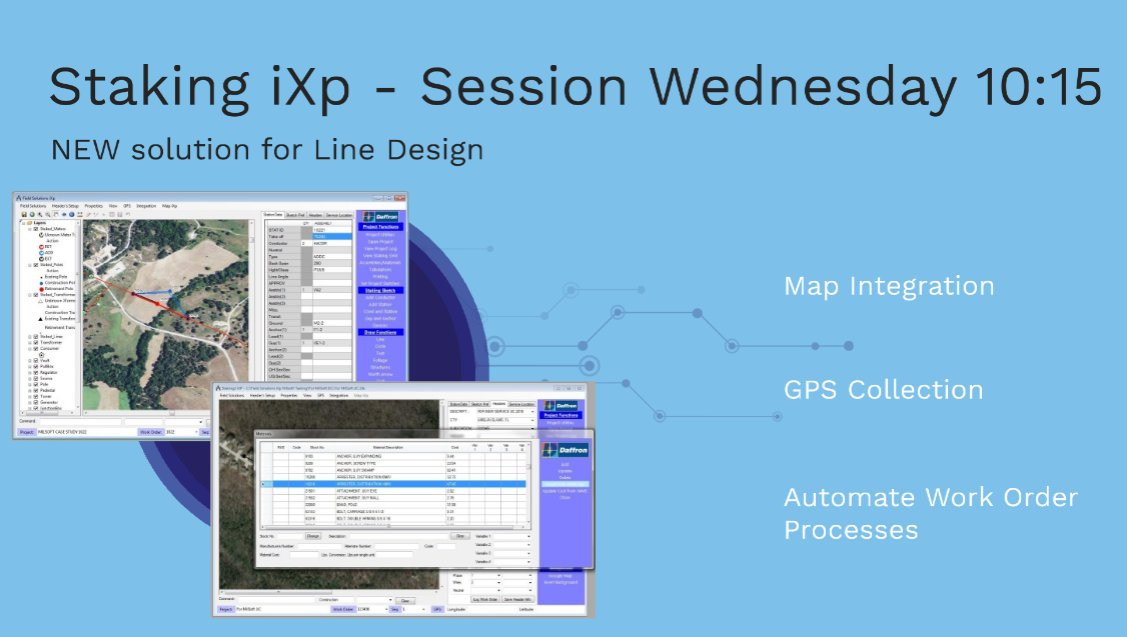 DaffronAssoc's tweet image. Starting at 10:15 -  Join our presentation  @milsoft  and learn how to take ESRI based map data to the field for staking #line #constructions #retirement #maintenance #automaticupdates #GPS  #milsoftuc