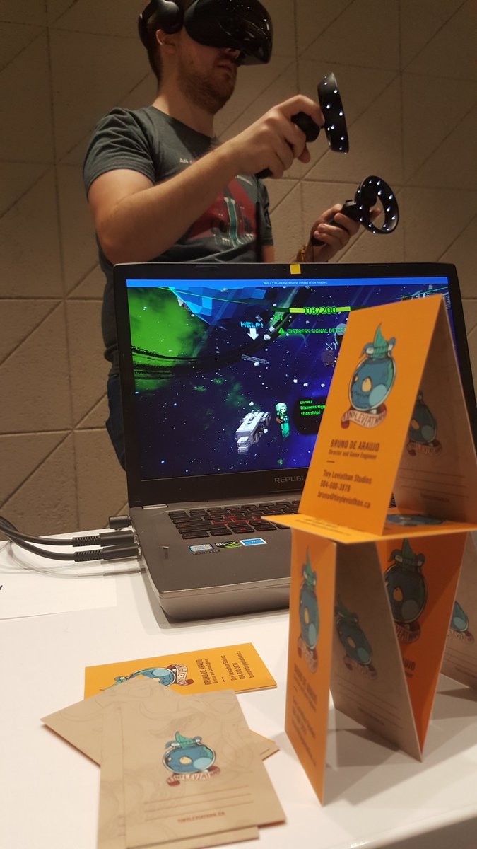 Tiny_Leviathan's tweet photo. We just demoed Nightstar Alliance thanks to @VRVancouver and @MicrosoftVan for hosting an awesome event! Promoting steam release in 4 days! Loved everyone's reaction to the "gamiest vr game"! #game #vanvr #gamedev #indiedev #ue4 https://t.co/9agPVbRTw2