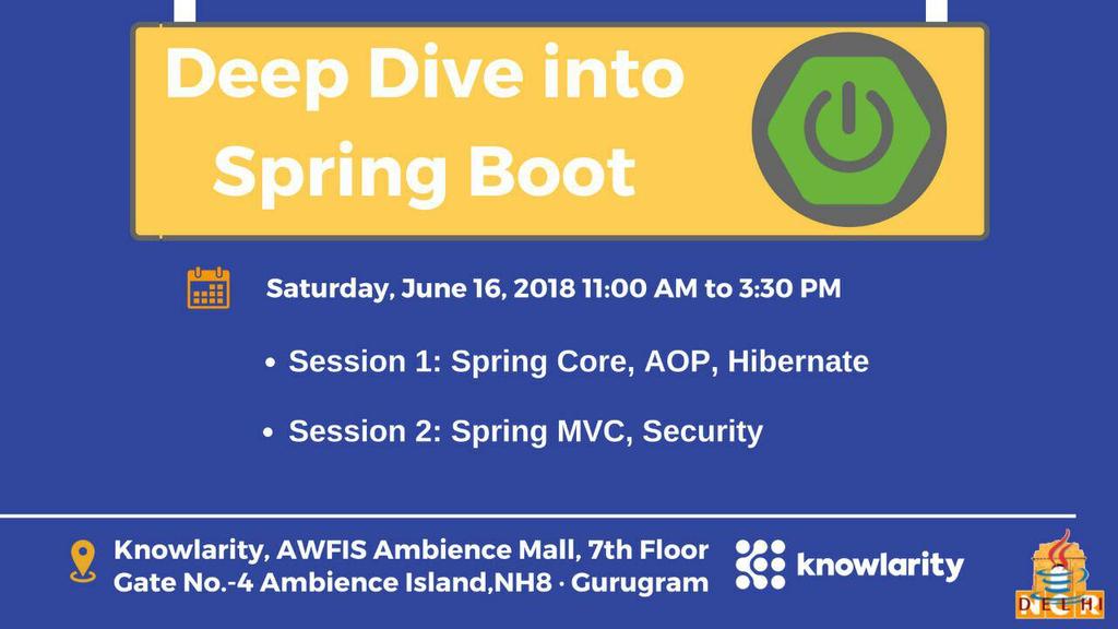 knowlarity's tweet photo. Get ready to "Dive Deep into Spring Boot" in Knowlarity's #awfis this Saturday for a #meetup with Java Users Group! @DelhiJUG
#JUGxKnowlarity #codeJAVA #KnowlarityForTechies https://t.co/ZNTfGxX6hd