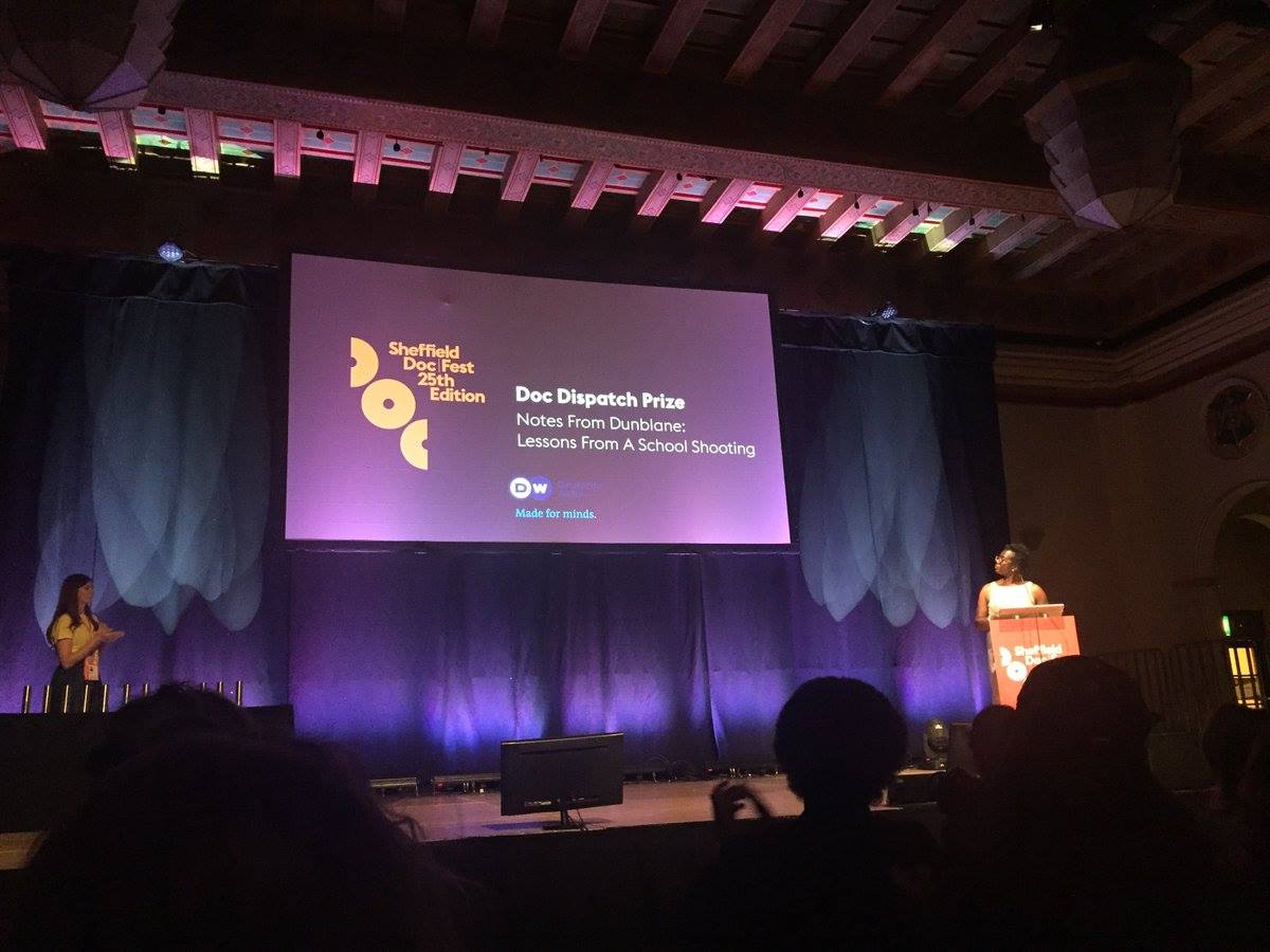 NotesDunblane's tweet photo. Honored to have won the @sheffdocfest Doc Dispatch Award! #sheffdocfest #gunviolence #documentary #filmfestival https://t.co/cVjhj35PzZ