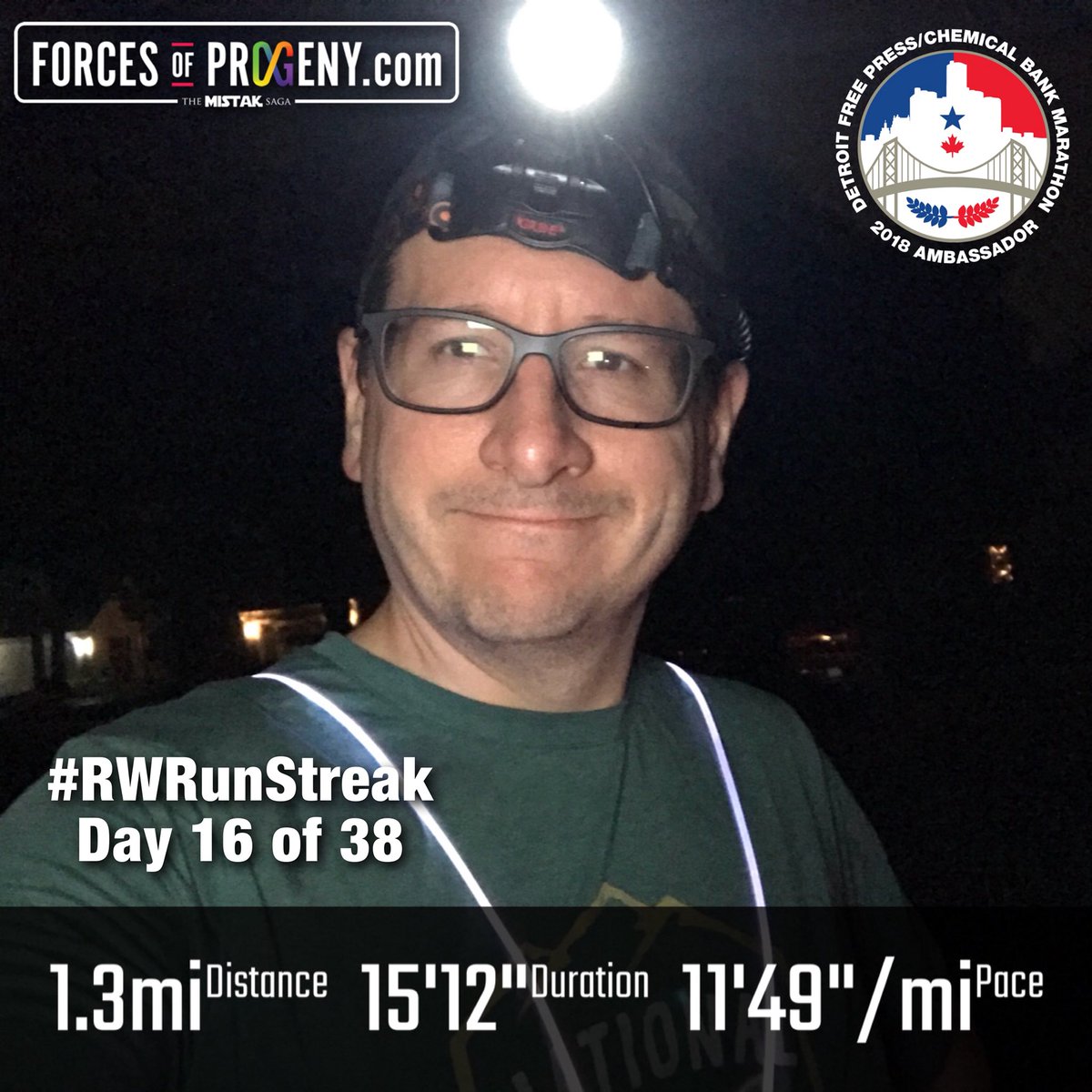 ForcesOfProgeny's tweet photo. Last night after a short but hard rain...
#RWRunStreak Day 16 of 38
1.3mi @ 11:49/mi pace for 15:12
w/ Special Guest: Mr. Toad
#FreepHalf Training
#FreepMarathon Ambassador https://t.co/u8DYT1Dg0I