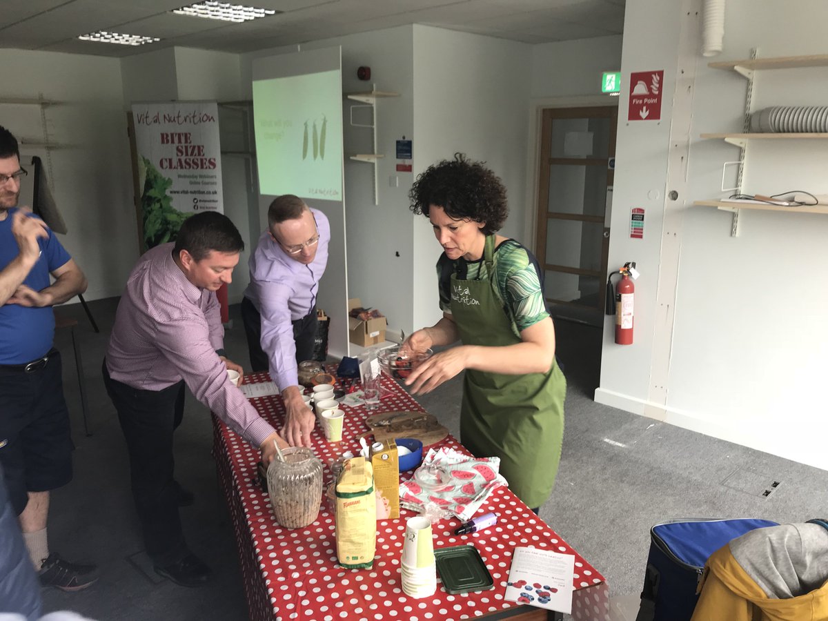 MivanLtd's tweet photo. #EatingforEnergy was today's topic covered by Jane @vitalnutrition. Great cookery demo and tips on how to prevent the 3pm #energycrash, along with a yummy goody bag for everyone! #HealthandWellbeing #VitalNutrition https://t.co/a4Mwv6rdrx