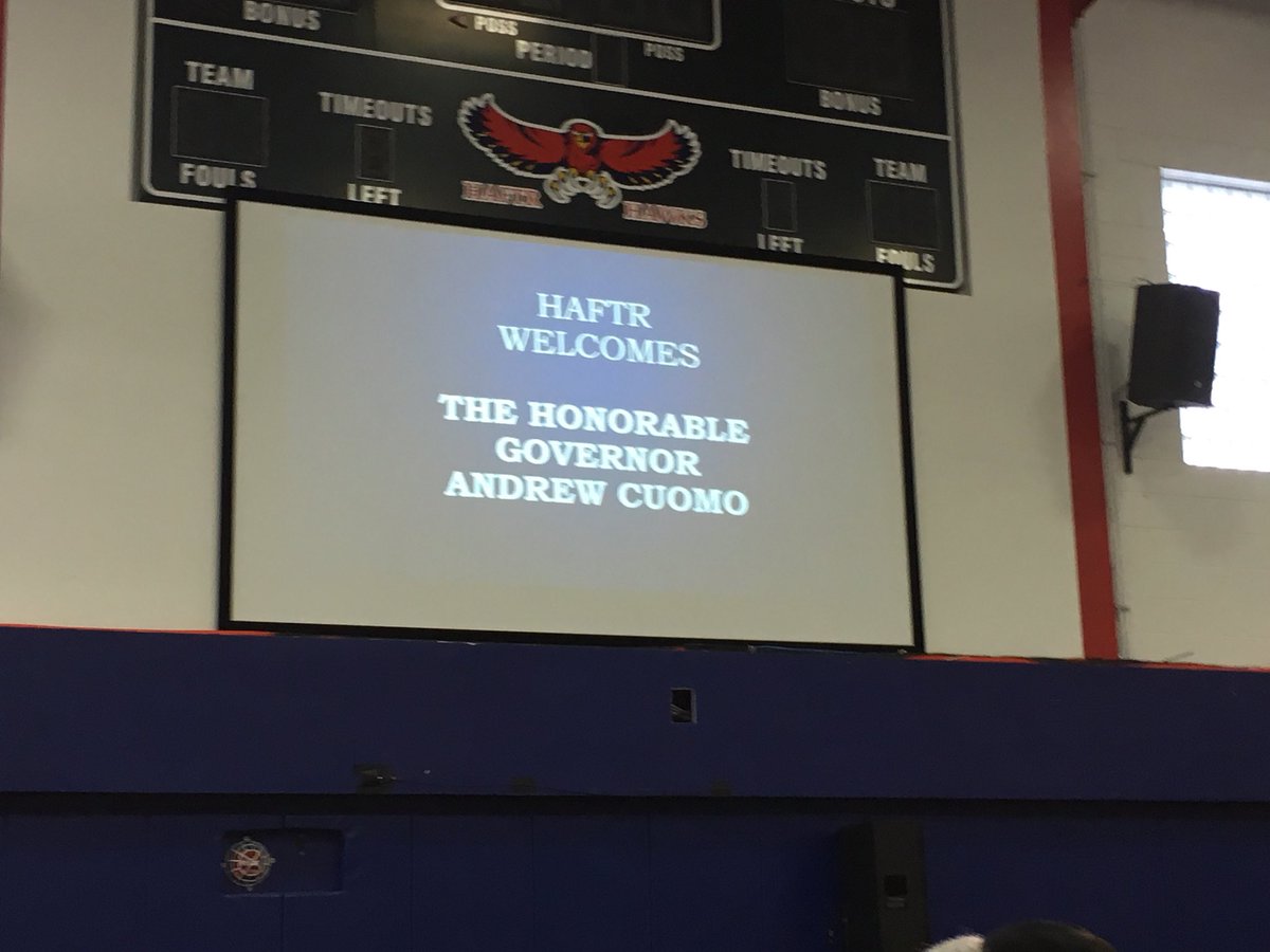 mlitwack's tweet photo. Happening now - Governor Cuomo at HAFTR https://t.co/8YhI4KSaDz