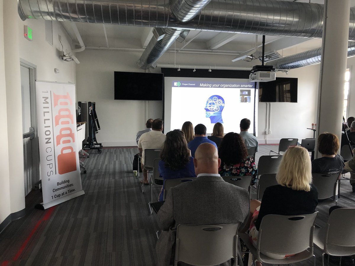 1MCpensacola's tweet photo. William is pitching @properchannel remotely this morning! We love technology! #1MCPensacola #pensacola #properchannel #pitch #business https://t.co/gQlxK1hU3Q