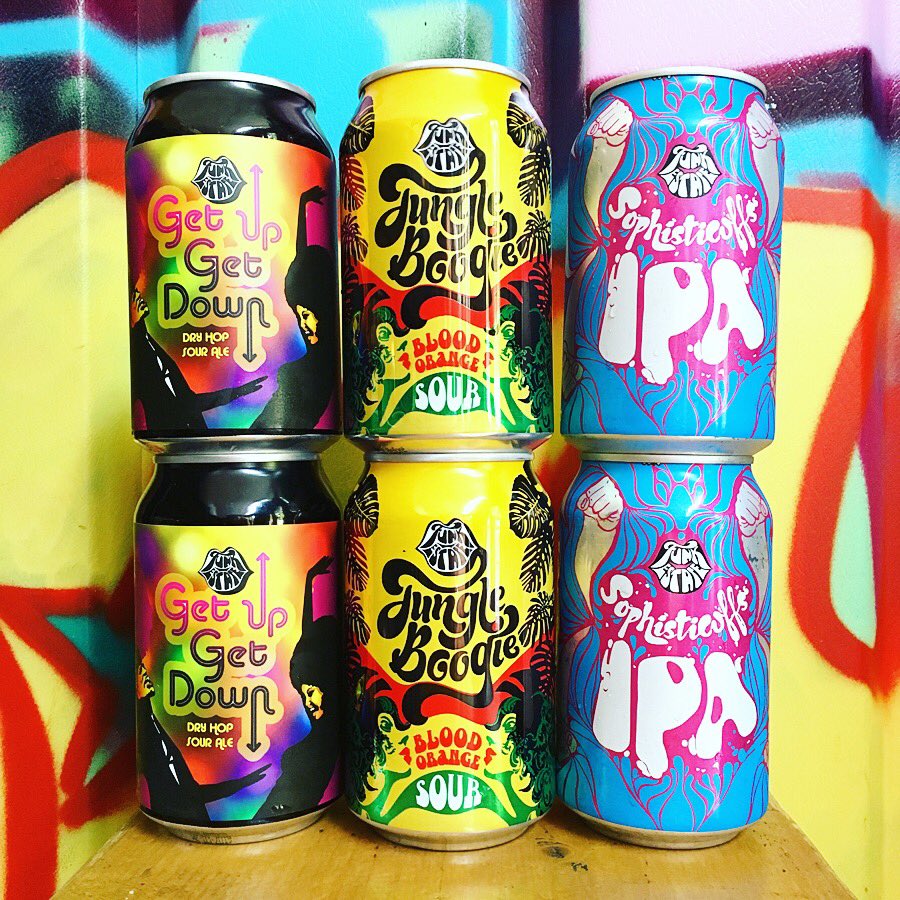 New cans from NZ!

🌿GET UP GET DOWN dry hop sour ale

🌿JUNGLE BOOGIE blood orange sour

🌿SOPHISTICUFFS IPA, all from <a href="/FunkEstate/">Funk Estate</a>

#funkestate #getupgetdown #sourale #jungleboogie #bloodorangesour #sophisticuffs #IPA
#motherkellys #E2 #paradiserow #bethnalgreen #motherkellys