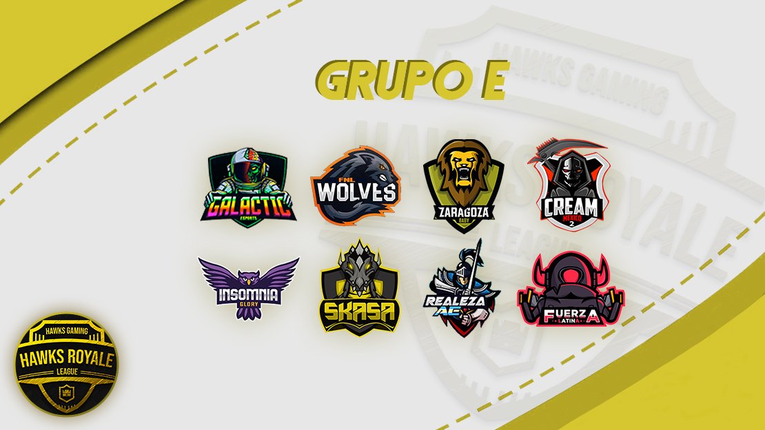 El GRUPO E de la fase clasificatoria estará compuesto por:

- <a href="/GalacticCR/">Magik Light</a> 
- @FNLWolves 
- <a href="/ZaragozaBaby/">Baby Zaragoza</a> (<a href="/ZARAGOZAROYALE/">Zaragoza Royal</a>)
- @GuillermoCream (<a href="/Cream_EsportsGG/">ChichasLocas</a>)
- <a href="/inSomniaGloryGG/">inSomnia Glory</a>
- @skasacr 
- @RealezaAE_Cr 
- @FuerzaLatinaCR 

Mucha suerte a todos los equipos.