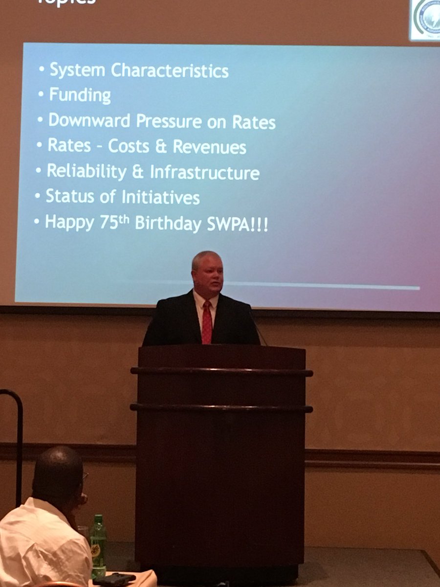 SPRAhydro's tweet photo. We’re honored to have Southwestern Power Administration’s new Administrator, Mike Wech, speak at SPRAs Annual Meeting. Congratulations Mike! We are excited to work with you! https://t.co/INvxjAggrC