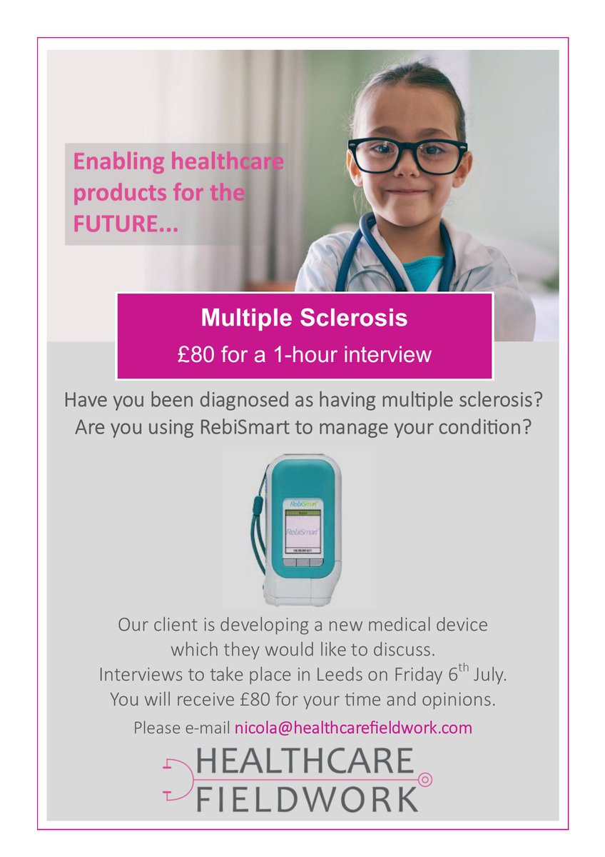 MediVRecruit's tweet photo. Interviews taking place in #Leeds on July 6th. If you're using #RebiSmart for #MS #MultipleSclerosis then please get in touch! @mssocietyuk @MSUK6 @PositiveAboutMS @MSTrust #rebif https://t.co/8eKfFQjOe7