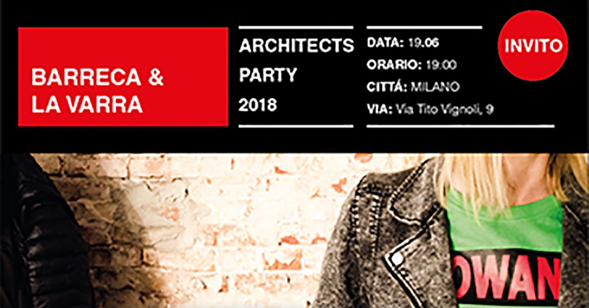 BarrecaLaVarra's tweet photo. We celebrate our 10th anniversary with Towant! Free entry! #architectsparty #19giugno #towant #milano #barrecaelavarra #freeentry #party #anniversary https://t.co/VdgPI7MNnk