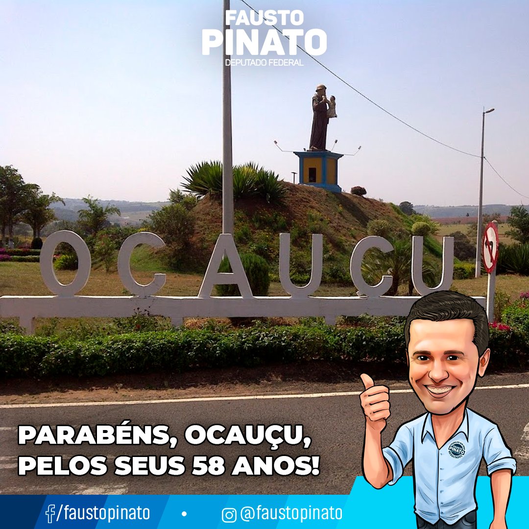 Fausto_Pinato's tweet photo. #PARABÉNS, Ocauçu, pelos seus 58 anos! https://t.co/xd9ilZuYuw