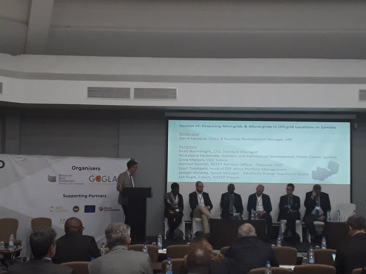 Financial instruments for #minigrids in #Zambia available <a href="/AECFAfrica/">AECF - Powering Africa's Growth through SMEs</a> @europeaid <a href="/EEP_Africa/">EEP Africa</a>. <a href="/EEP_Africa/">EEP Africa</a> CfP closing on 28 June. Mini-grid businesses showing different innovative models to scale up #energyaccess  #ZAMOFFGRID <a href="/MiniGrids/">Mini-Grids Partnership</a> <a href="/std_microgrid/">Standard Microgrid</a> <a href="/VidereGlobal/">Videre Global</a> <a href="/ENGIEgroup/">ENGIE</a>