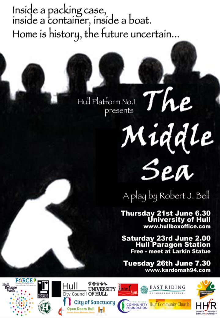 HistoryTroupe's tweet photo. #TheMiddleSea There is a brown packing case in the middle of a #container on a wagon. Inside the case there are four people: stowaways.
With a wonderful cast from #Asia, #Africa, the #MiddleEast and #Hull you do not want to miss this! @UniOfHull @Kardomah94 @HullRefugeeWeek https://t.co/jV8QDCagqO