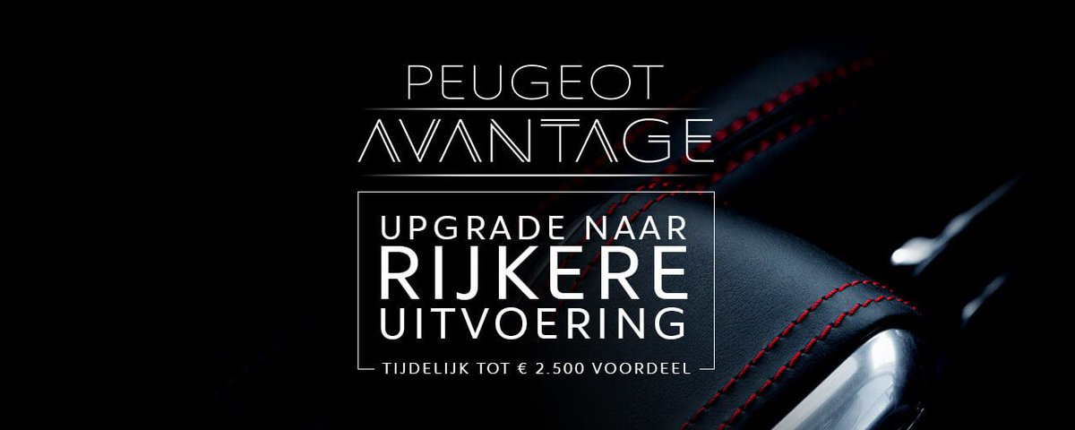 APGOmmen's tweet photo. Niets is fijner dan een upgrade. En tijdens Peugeot Avantage van 19 t/m 23 juni krijgt u een upgrade naar een rijkere uitvoering. Dus kom langs in onze showroom voor Peugeot Avantage. https://t.co/GfN3C2zJTR https://t.co/6CN1gZRZa6