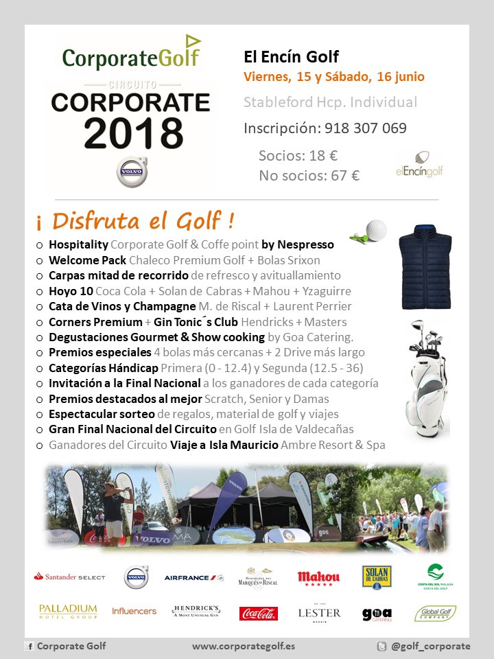 EncinGolf's tweet photo. ¡Planazo para el viernes 15!
Últimas plazas disponibles para el torneo Corporate (tiro a las 15.00) y quédate con nosotros a ver a España debutar en el Mundial. Cena, cervecitas y pantalla grande para ver el partido. ¡No te lo pierdas!
#mundial #rusia #futbol #encingolf #españa https://t.co/UCab0anXsG