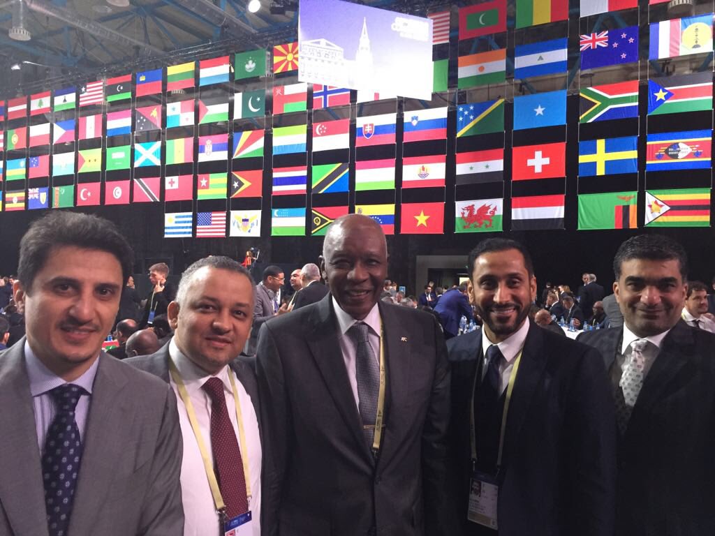 officialSWAFF's tweet photo. SWAFF Interim President Dr. Adel Ezzat and Interim General Secretary Luay Al Subaiey are at the #FIFA congress in Moscow, alongside Saudi Football Federation VP Nawaf Al-Temyat and FIFA Saudi legends https://t.co/9CWTd8intI