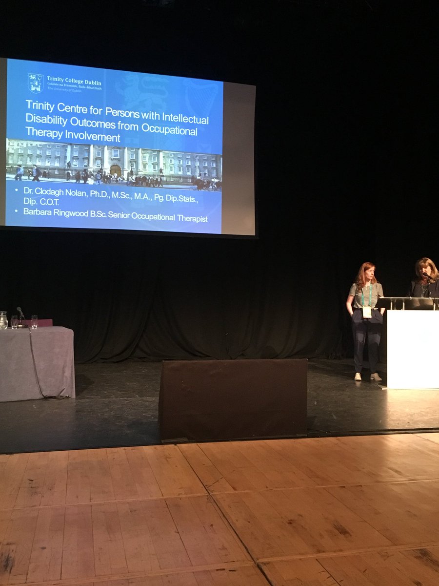 CIGleesonOT's tweet image. Dr. Clodagh Nolan and Barbara Ringwood presenting at the #RCOT2018 in Belfast @tcd_ot @tcd