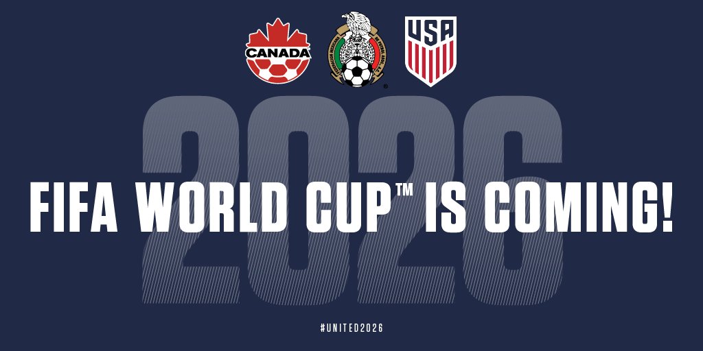 The world will unite in North America! #United2026 has officially won the right to host the @FIFAWorldCup! 🇨🇦🇲🇽🇺🇸 | united2026.com