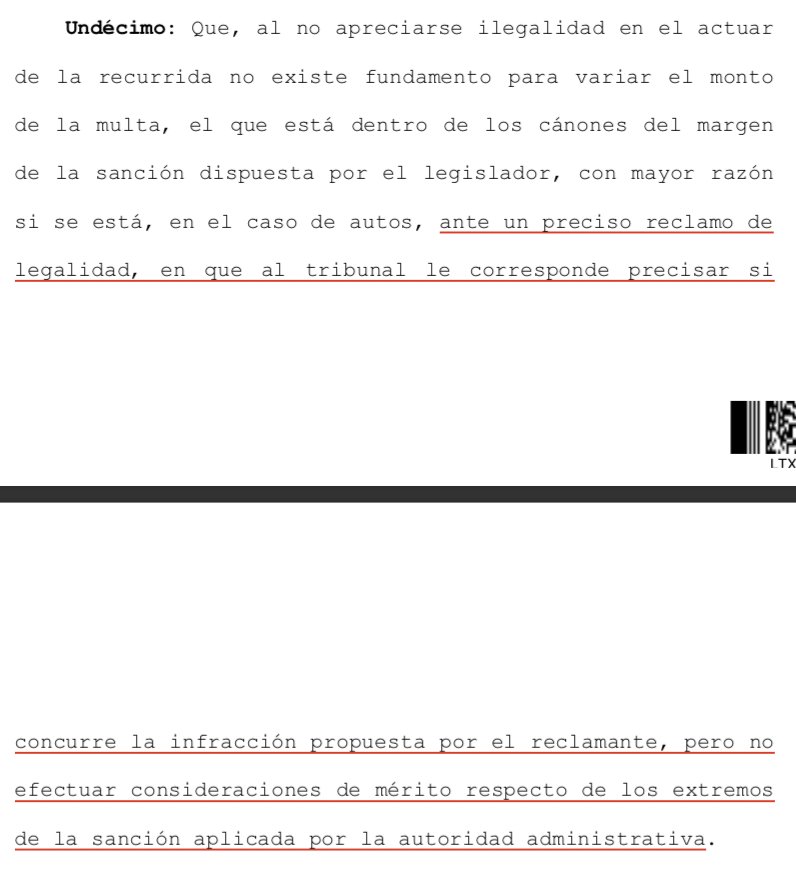 LuisCorderoVega's tweet image. CS (12.6.2018, rol 38.591-2017) en reclamo de ilegalidad contra sanción, el juez no puede rebajar multa al margen de los antecedentes del procedimiento administrativo y efectuar consideraciones de mérito respecto de los extremos de la multa aplicada