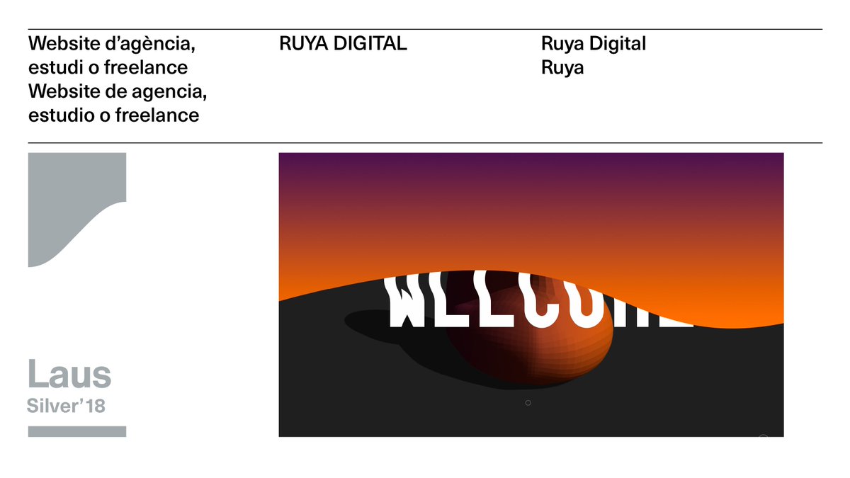 #Plata #Silver 
#ADGLaus18 

#Digital #WebDesign #DissenyWeb
#AgencyWebsite #DiseñoWeb
#web_development

MORILLAS WEBSITE
de <a href="/raulifer/">Raül Cruz</a> <a href="/morillas/">morillas</a>

⛵️ morillas.com/en/

&amp;

RUYA DIGITAL
de <a href="/ruyasocial/">RUYA</a>

⛵️ ruya.digital