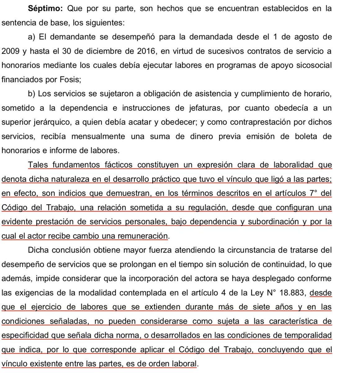 LuisCorderoVega's tweet image. CS (12.6.2018, rol 42.636-2017) contrato a honorarios en el Estado con dependencia y subordinación es una relación laboral, pero en el caso de organismos públicos no es procedente aplicar la sanción de nulidad del despido (convalidación). Unificación de jurisprudencia acogida.