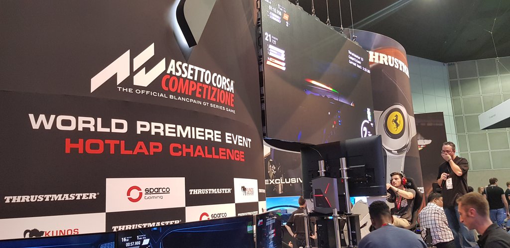 Jjoshmartin's tweet photo. So it's time for day 2 at #E32018 - And I want to put the power in your hands, what questions do you have about  @AC_assettocorsa Competizione? Leave them below and I'll answer them directly!!! @AC_assettocorsa @505_Games @TMThrustmaster https://t.co/j5eeUWd5iD