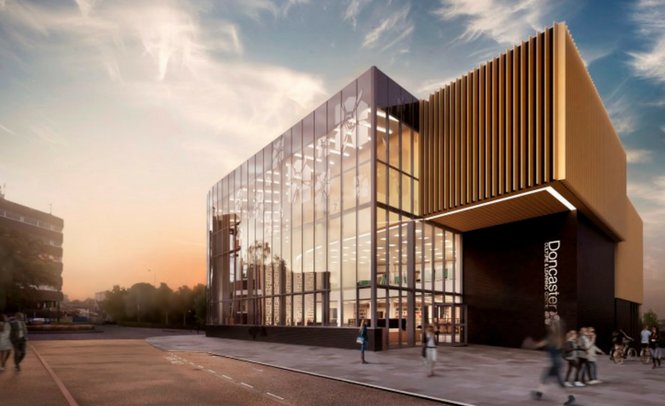 VisitDoncaster's tweet photo. Eye catching images of the new Doncaster Cultural &amp; Learning Centre revealed

The centre, which will be on the junction of Waterdale and Chequer Road in the town centre, will be a new home for Doncaster Libraries &amp; Heritage Doncaster.

To read more visit: https://t.co/zypJIRB8Fl https://t.co/99CBI6lYlD