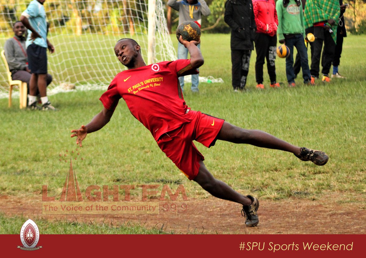St. Paul's University Opens Edwin Nyaga (Majestic) shooting in Handball. @SPUKenya @SPUNairobi.