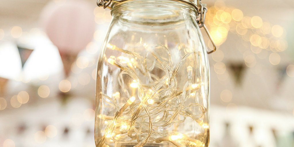 Use for fairy lights no.142: trapped fireflies in a jar! 😍💫 --> festive-lights.com/fairy-lights