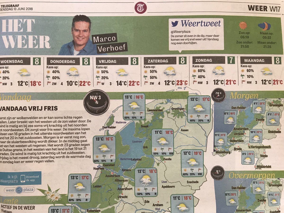 syds34's tweet photo. Wie geeft toch die dagcijfers in onze kwaliteitskrant @telegraaf @Weerplaza @marcopverhoef ? Donderdag een 8 met 60% kans op neerslag🤔 #bijzondereuitslag https://t.co/IwbRKRQp2i