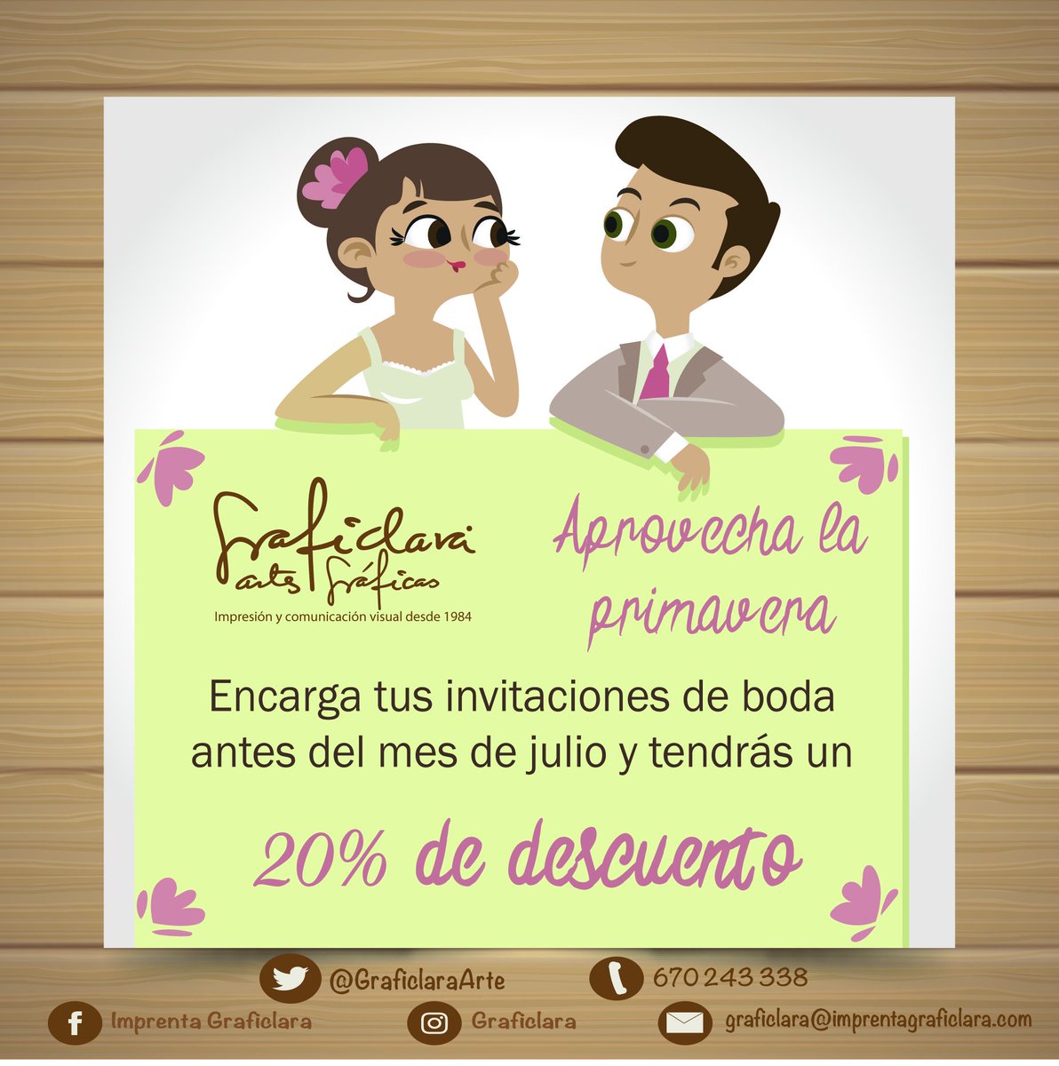 GraficlaraArte's tweet photo. Imprenta Graficlara @GraficlaraArte, todo lo que necesitas para tu empresa. Diseño, papelería, lonas, rotulación, banderolas. #Sevillahoy #sevillaempleo #imprenta #13Junio #FelizMiércoles #bodas #invitaciones #aznalfarache https://t.co/GjviAfQhmr
