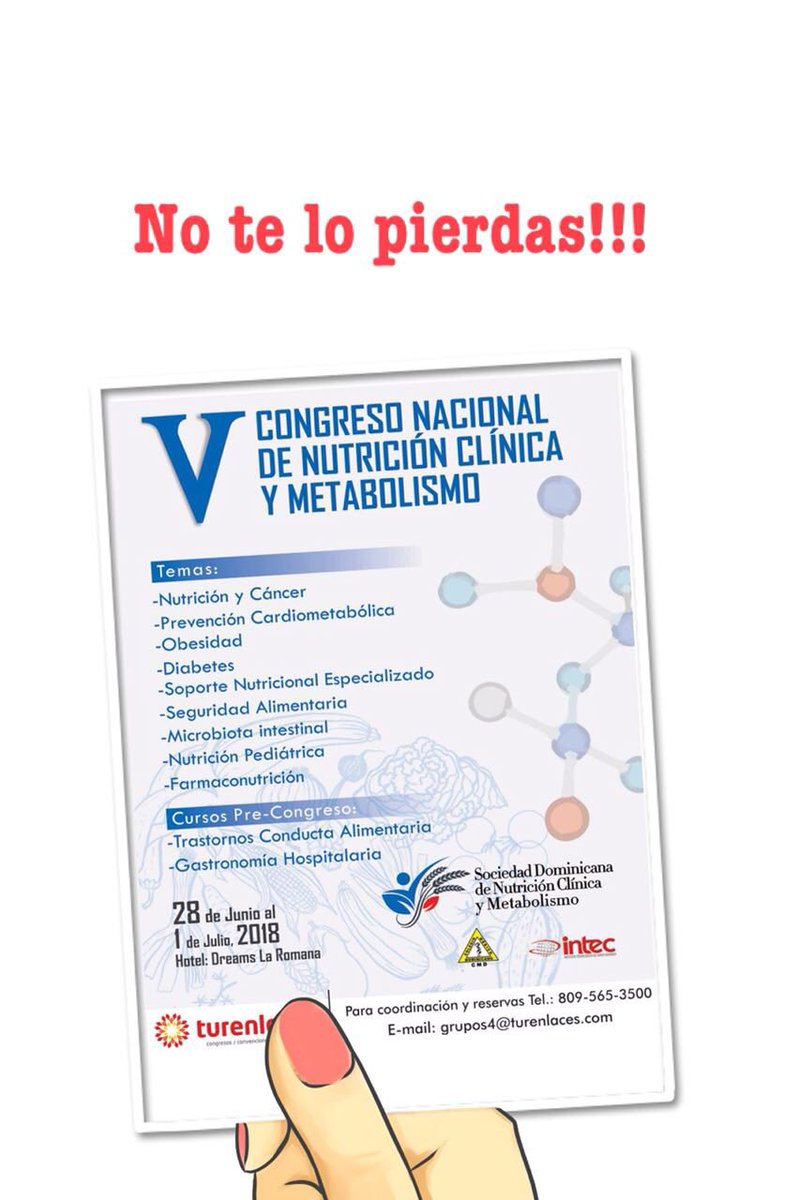 sodonuclim's tweet photo. Estamos a pocos días de nuestro congreso y queremos que formes parte de el....si no te has inscrito y/o deseas información de cómo hacerlo o del congreso en si, comunícate a Turenlaces al tel.: 809.565.3500 o escribe un correo a: grupos4@turenlaces.com... https://t.co/WIe3CAxueC