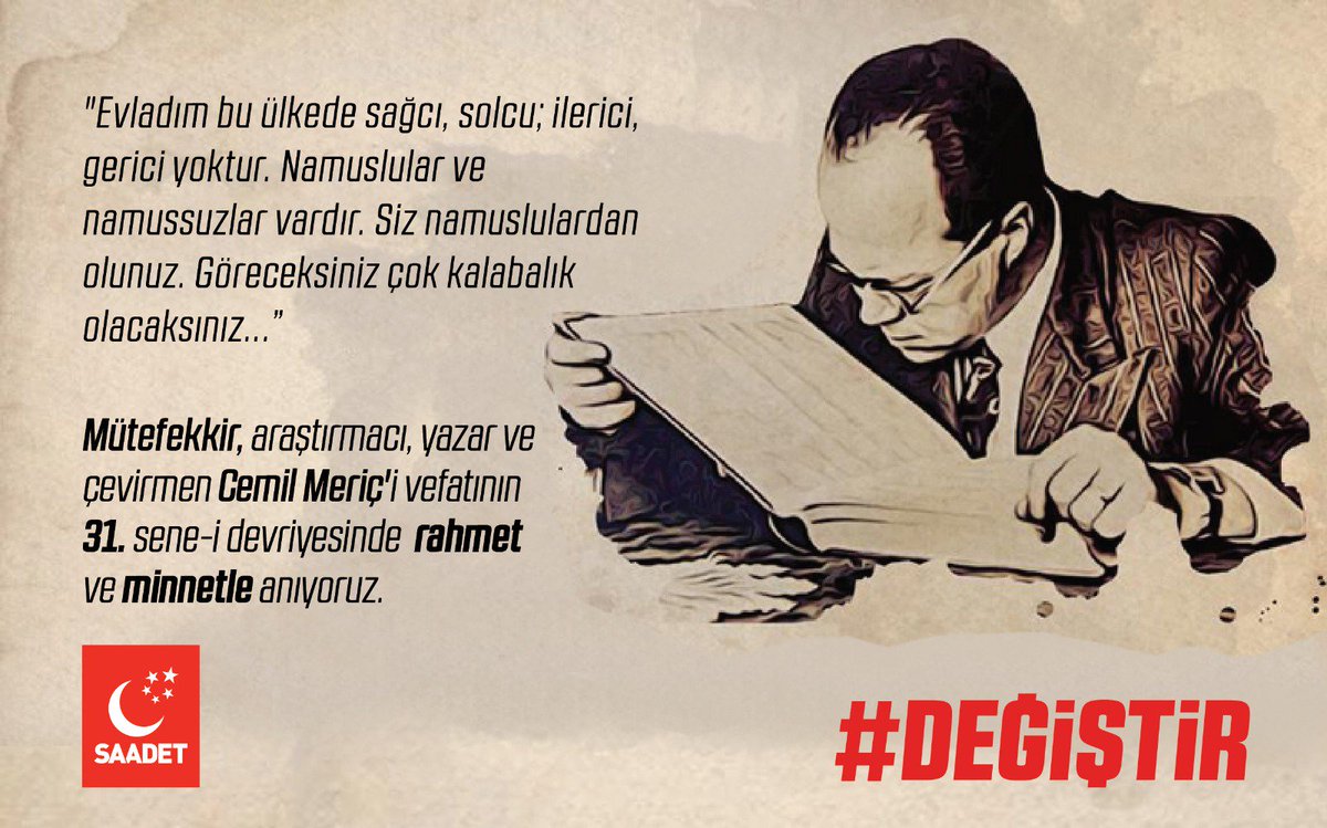 #CemilMeriç'i vefatının sene-i devriyesinde rahmet ve minnetle anıyoruz.