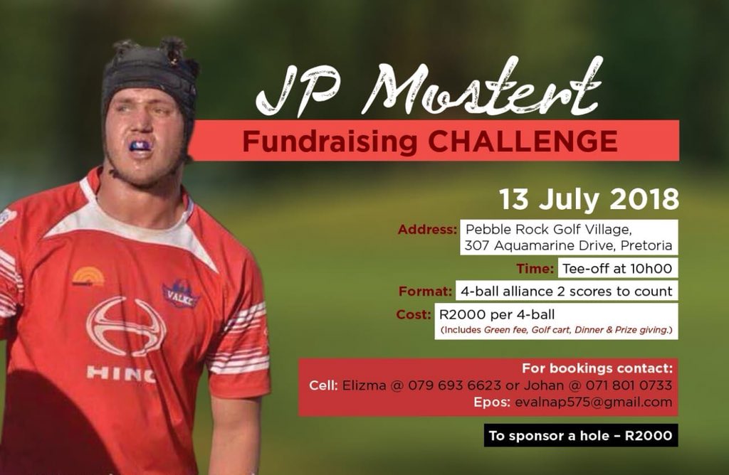 jpmostertfaith's tweet photo. JP MOSTERT FUNDRAISING CHALLENGE.
👇🏼👇🏼👇🏼
Please contact: evalnap575@gmail.com to get involved. https://t.co/AUjZ4VeS29